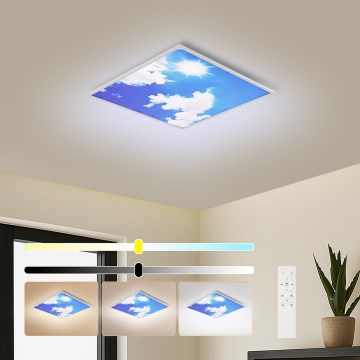Brilagi - LED dimmelhető mennyezeti lámpatest SLIMFRAME LED/58W/230V 60x60 cm 3000-6000K ezüst/kék + távirányító
