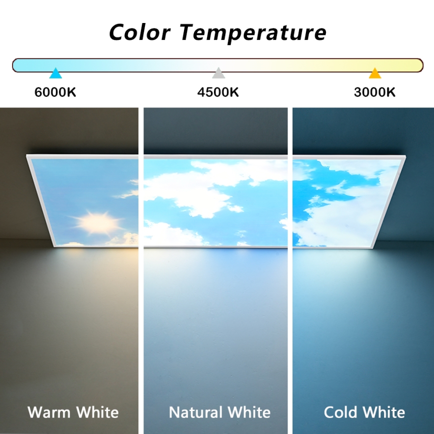 Brilagi - LED fényerőszabályozható mennyezeti lámpatest SLIMFRAME SKY LED/80W/230V 120x60 cm 3000-6000K ezüst/kék + távirányító