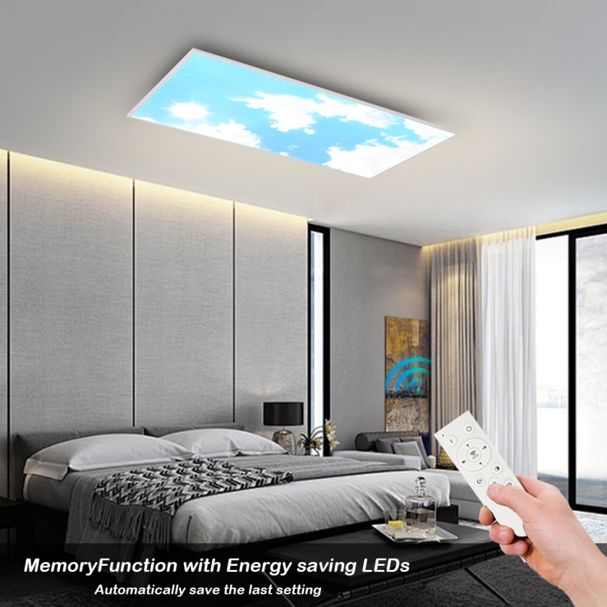 Brilagi - LED fényerőszabályozható mennyezeti lámpatest SLIMFRAME SKY LED/80W/230V 120x60 cm 3000-6000K ezüst/kék + távirányító