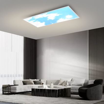 Brilagi - LED fényerőszabályozható mennyezeti lámpatest SLIMFRAME SKY LED/80W/230V 120x60 cm 3000-6000K ezüst/kék + távirányító