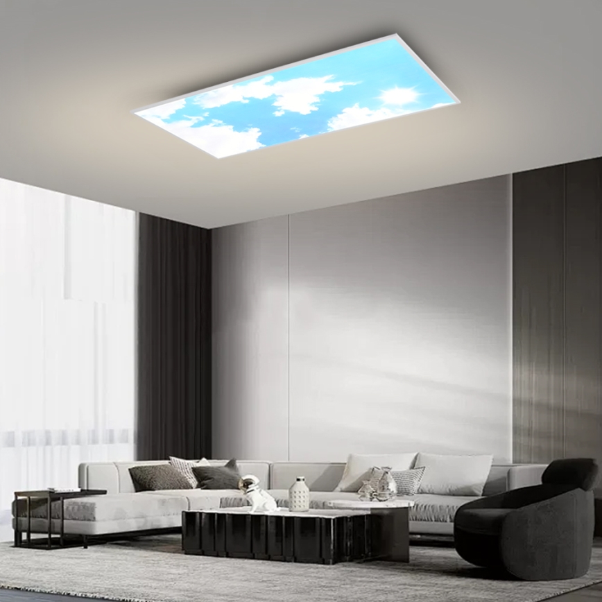 Brilagi - LED fényerőszabályozható mennyezeti lámpatest SLIMFRAME SKY LED/80W/230V 120x60 cm 3000-6000K ezüst/kék + távirányító