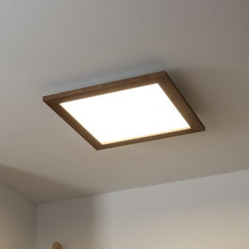 Brilagi - LED dimmelhető mennyezeti lámpatest SLIMFRAME WOOD LED/36W/230V 49,5x49,5 cm 3000-6000K sötétbarna + távirányító