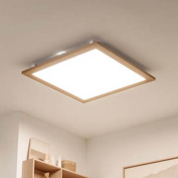 Brilagi - LED dimmelhető mennyezeti lámpatest SLIMFRAME WOOD LED/58W/230V 64x64 cm 3000-6000K barna + távirányító
