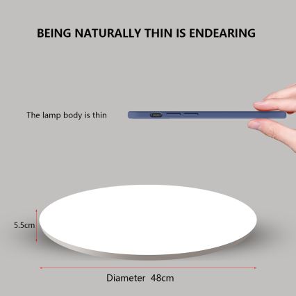 Brilagi - Fényerőszabályozható SMART LED mennyezeti lámpa LED/36W/230V, átmérő 48 cm, 2700–6500K, Wi‑Fi Tuya + távirányító