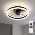 Brilagi - LED dimmelhető mennyezeti ventilátor, 62 W, 230 V, 3000–6500 K, átm. 50 cm, fekete, távirányítóval