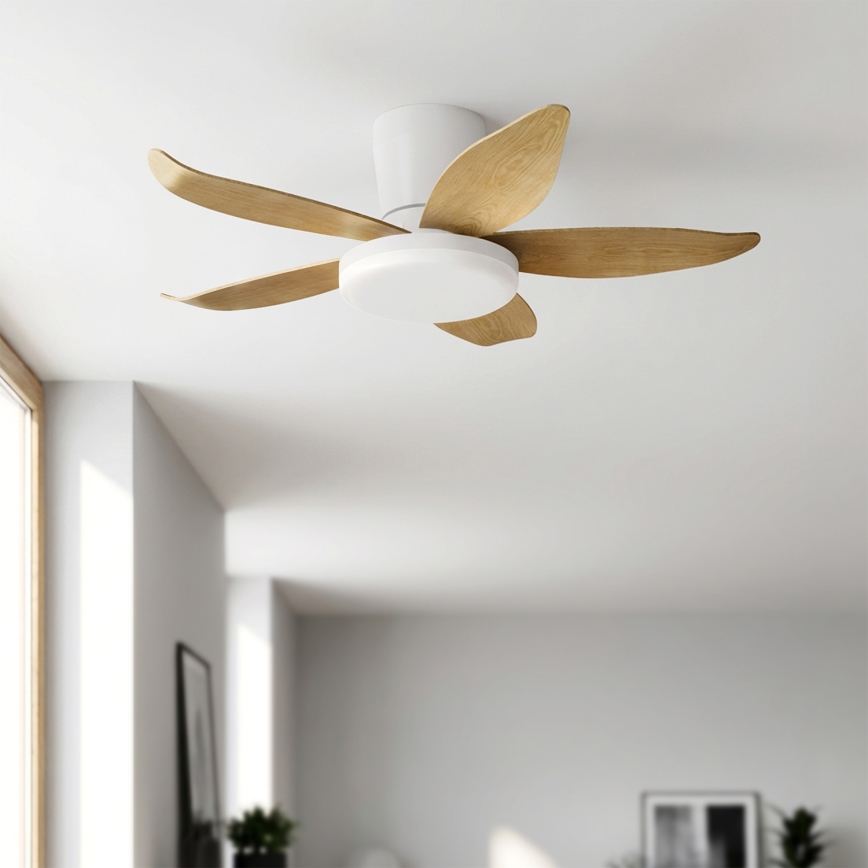Brilagi - LED fényerőszabályozható mennyezeti ventilátor LED/32W/230V 95 cm fehér/barna + távirányító