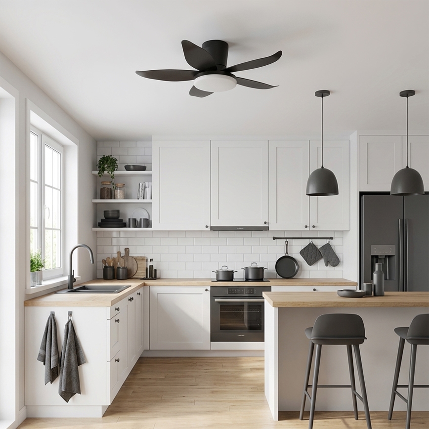 Brilagi - LED dimmelhető mennyezeti ventilátor LED/32W/230V 3000-6500K Ø 95 cm fekete + távirányító