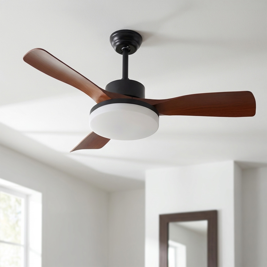 Brilagi - LED dimmelhető mennyezeti ventilátor LED/34W/230V 3000-6500K átmérő 106 cm fekete/barna + távirányító