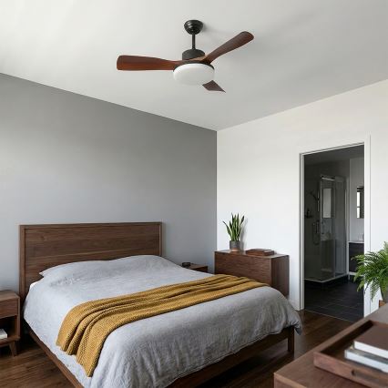 Brilagi - LED dimmelhető mennyezeti ventilátor LED/34W/230V 3000-6500K átmérő 106 cm fekete/barna + távirányító