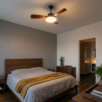 Brilagi - LED dimmelhető mennyezeti ventilátor LED/34W/230V 3000-6500K átmérő 106 cm fekete/barna + távirányító