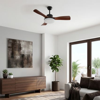 Brilagi - LED dimmelhető mennyezeti ventilátor LED/34W/230V 3000-6500K átmérő 106 cm fekete/barna + távirányító