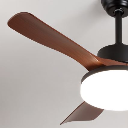 Brilagi - LED dimmelhető mennyezeti ventilátor LED/34W/230V 3000-6500K átmérő 106 cm fekete/barna + távirányító