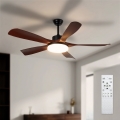 Brilagi - LED dimmelhető mennyezeti ventilátor LED/34W/230V 132 cm fekete/barna + távirányító