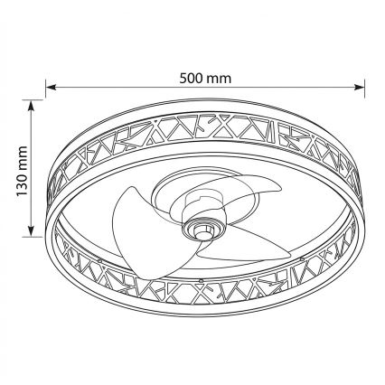 Brilagi - LED dimmelhető mennyezeti ventilátor LED/34W/230V 50 cm fekete/arany + távirányító