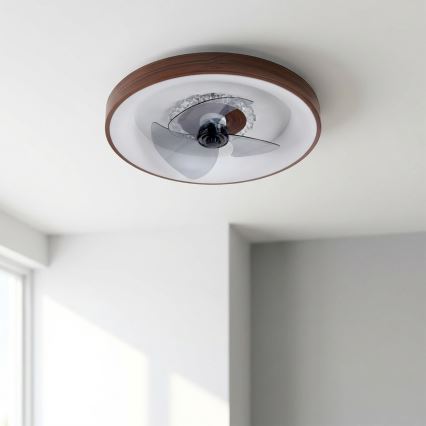Brilagi - Dimmelhető LED mennyezeti ventilátor LED/34W/230V, átm. 46 cm, barna + távirányító