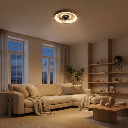 Brilagi - Dimmelhető LED mennyezeti ventilátor LED/34W/230V, átm. 46 cm, barna + távirányító