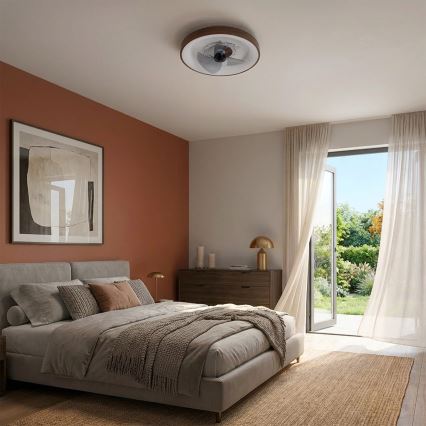 Brilagi - Dimmelhető LED mennyezeti ventilátor LED/34W/230V, átm. 46 cm, barna + távirányító