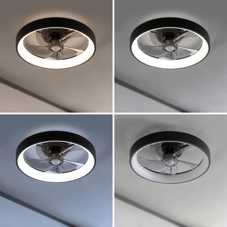 Brilagi - LED dimmelhető mennyezeti ventilátor LED/34W/230V 3000-6500K átmérő 50 cm fekete + távirányító