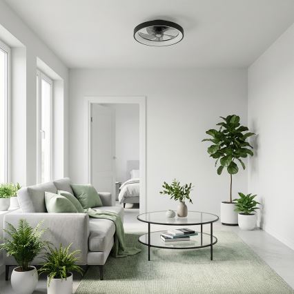 Brilagi - LED dimmelhető mennyezeti ventilátor LED/34W/230V 3000-6500K átmérő 50 cm fekete + távirányító