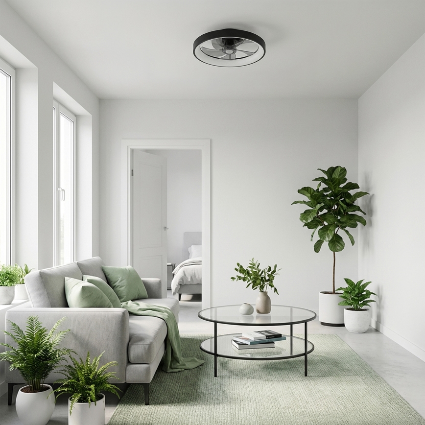 Brilagi - LED dimmelhető mennyezeti ventilátor LED/34W/230V 3000-6500K átmérő 50 cm fekete + távirányító