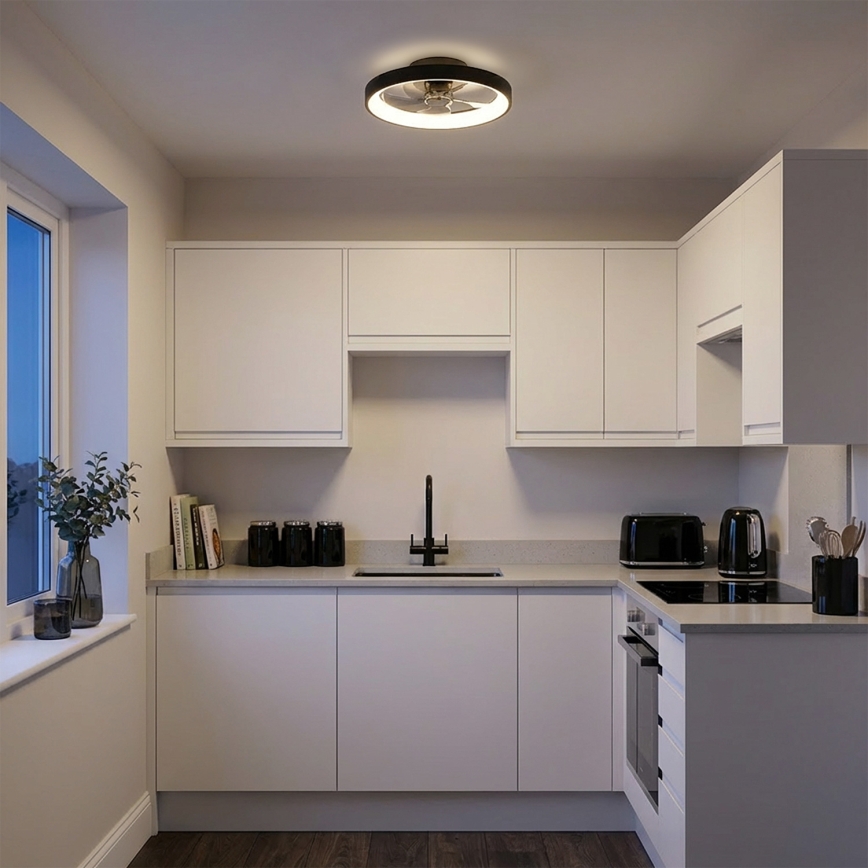 Brilagi - LED dimmelhető mennyezeti ventilátor LED/34W/230V 3000-6500K átmérő 50 cm fekete + távirányító