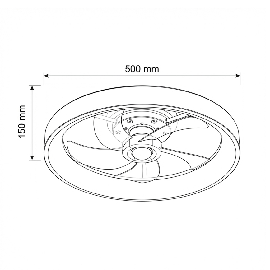 Brilagi - LED dimmelhető mennyezeti ventilátor LED/34W/230V 3000-6500K átmérő 50 cm fekete + távirányító