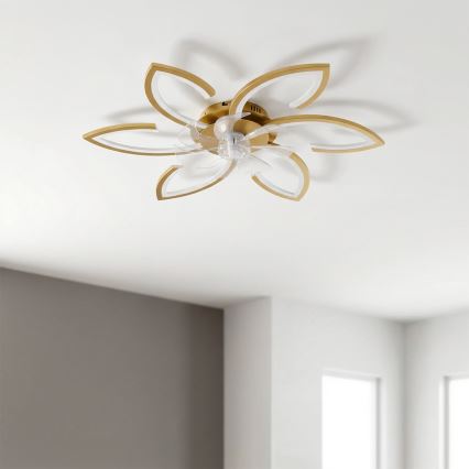 Brilagi - LED-fényerőszabályozható mennyezeti ventilátor LED/34W/230V Ø 78 cm arany + távirányító