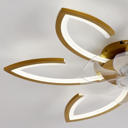 Brilagi - LED-fényerőszabályozható mennyezeti ventilátor LED/34W/230V Ø 78 cm arany + távirányító