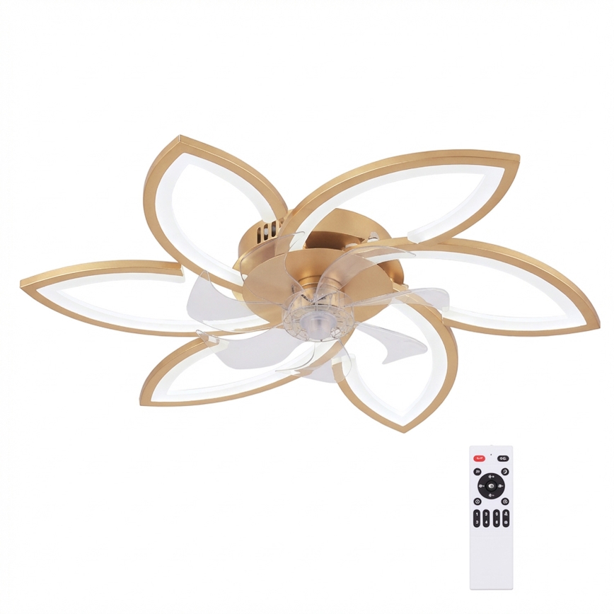 Brilagi - LED-fényerőszabályozható mennyezeti ventilátor LED/34W/230V Ø 78 cm arany + távirányító