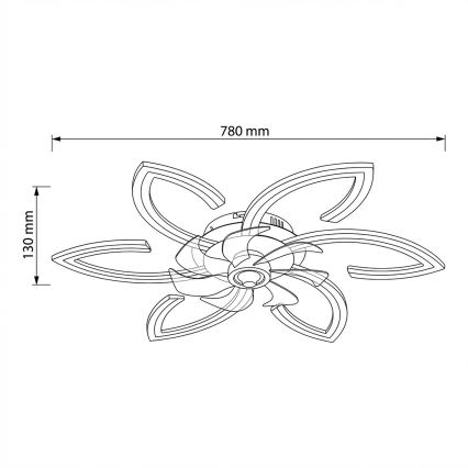 Brilagi - LED-fényerőszabályozható mennyezeti ventilátor LED/34W/230V Ø 78 cm arany + távirányító
