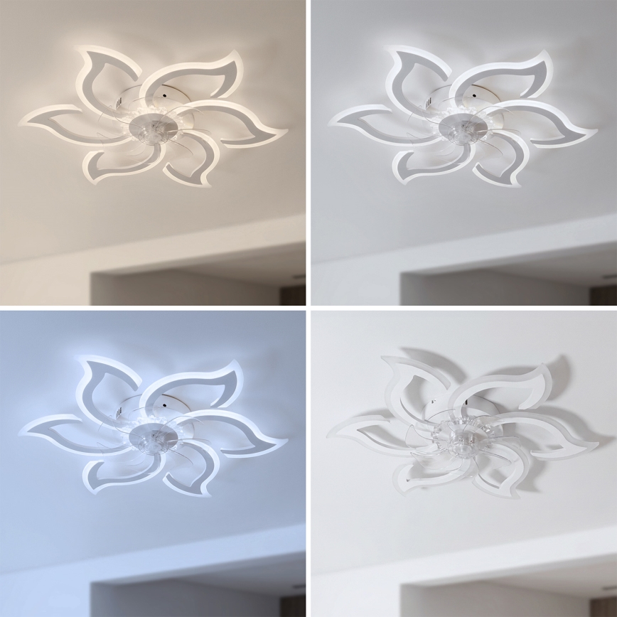 Brilagi - LED, fényerőszabályozható mennyezeti ventilátor, 34 W, 230 V, 3000–6500 K, Ø 83 cm, fehér + távirányító