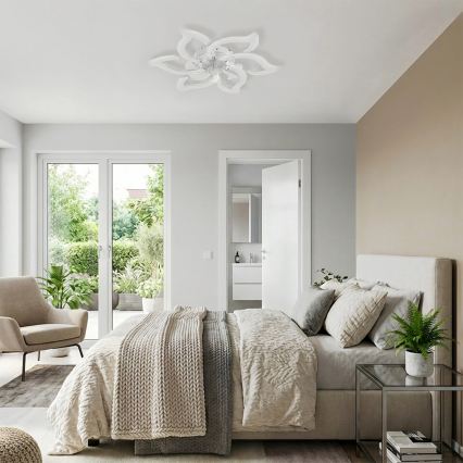 Brilagi - LED, fényerőszabályozható mennyezeti ventilátor, 34 W, 230 V, 3000–6500 K, Ø 83 cm, fehér + távirányító