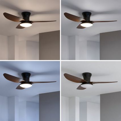 Brilagi - Dimmelhető LED mennyezeti ventilátor LED/38W/230V 100 cm fekete/barna + távirányító