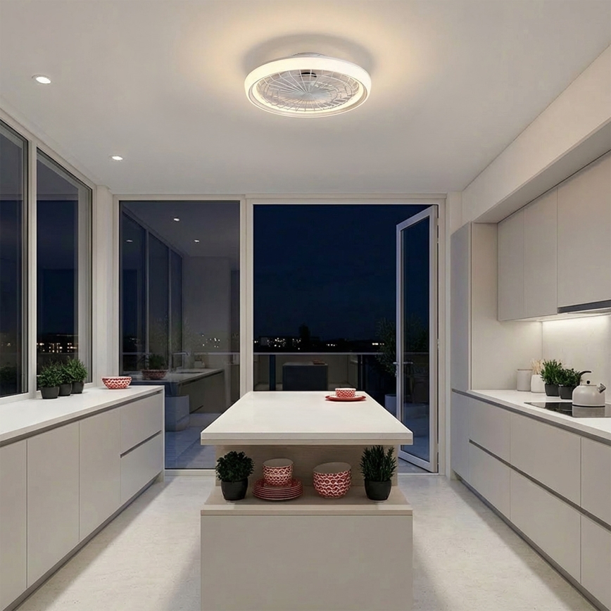 Brilagi - Dimmelhető LED mennyezeti ventilátor LED/40W/230V átm. 48 cm fehér + távirányító