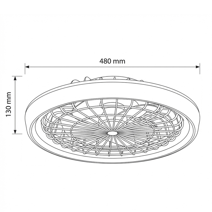 Brilagi - Dimmelhető LED mennyezeti ventilátor LED/40W/230V átm. 48 cm fehér + távirányító