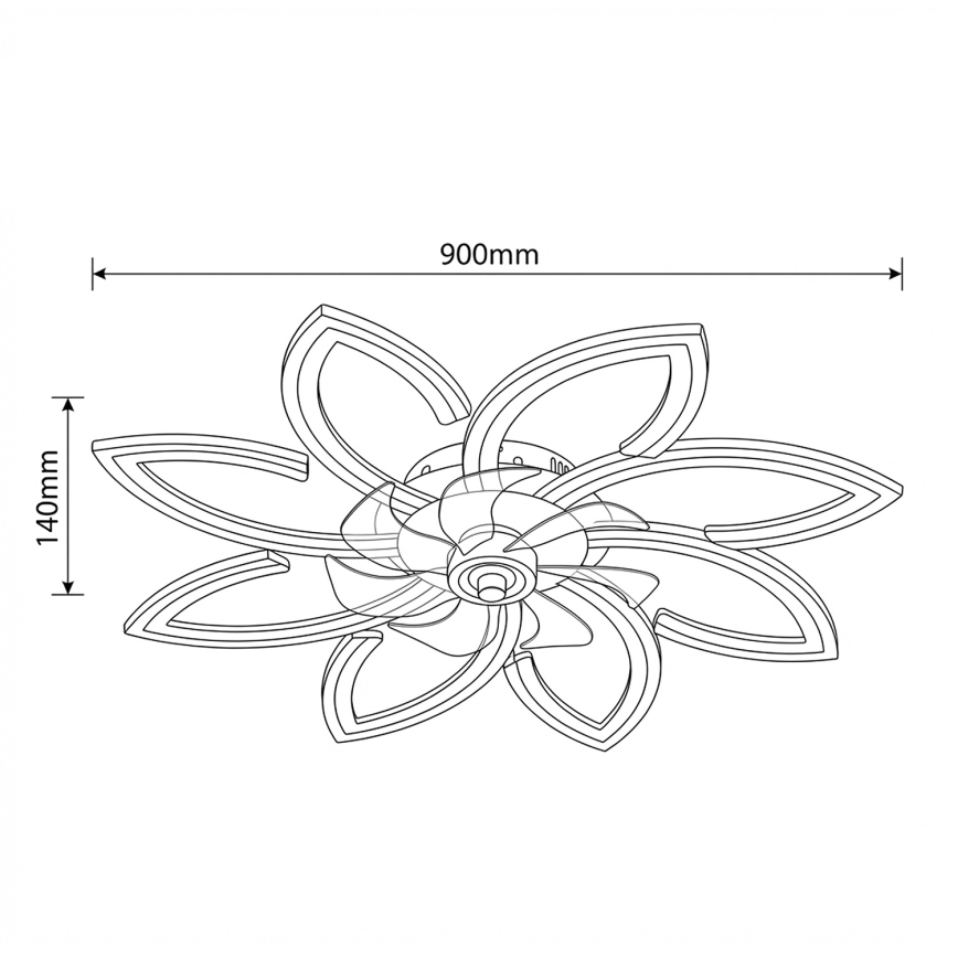 Brilagi - LED fényerőszabályozható mennyezeti ventilátor LED/43W/230V átm. 90 cm fehér + távirányítóval