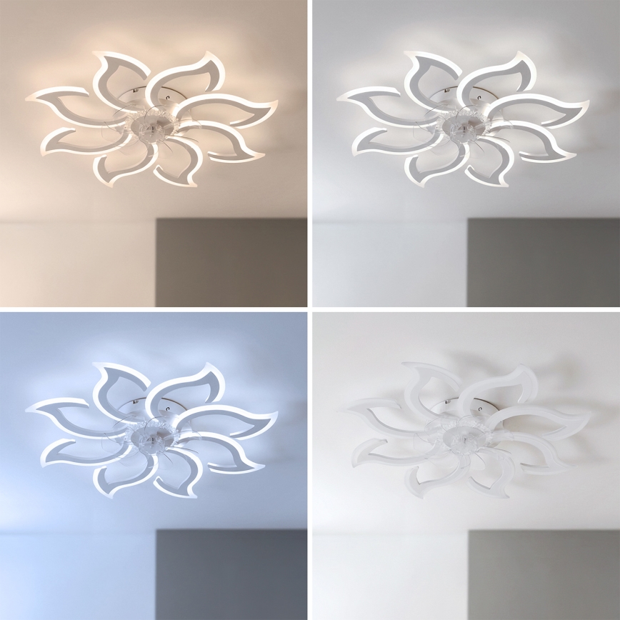 Brilagi - LED, fényerőszabályozható mennyezeti ventilátor LED/44W/230V átm. 90 cm, fehér + távirányító