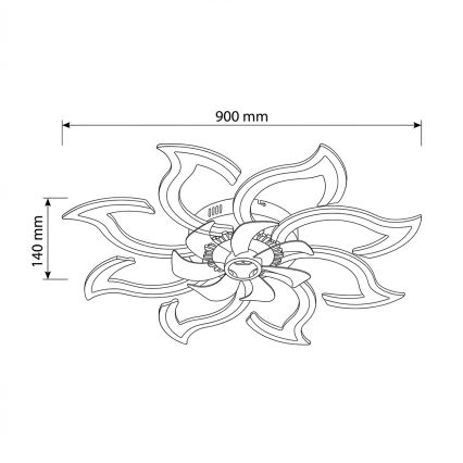 Brilagi - LED, fényerőszabályozható mennyezeti ventilátor LED/44W/230V átm. 90 cm, fehér + távirányító