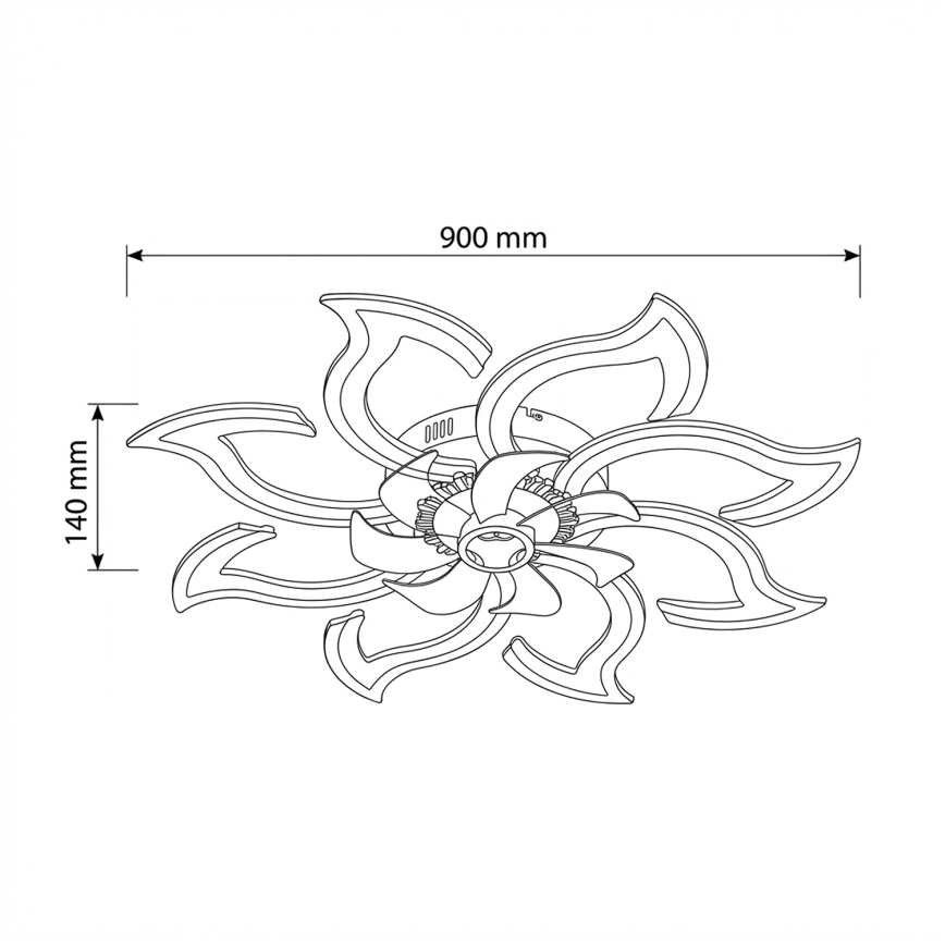 Brilagi - LED, fényerőszabályozható mennyezeti ventilátor LED/44W/230V átm. 90 cm, fehér + távirányító