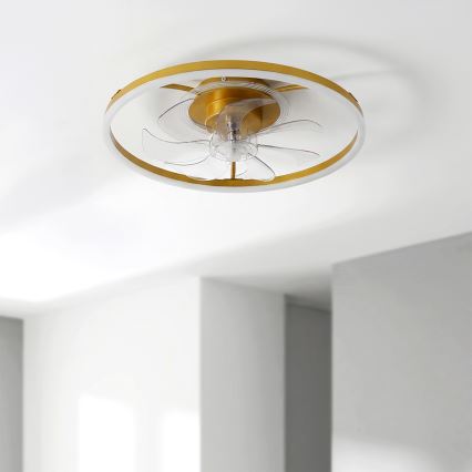 BRILAGI - LED fényerőszabályozható mennyezeti ventilátor LED/66W/230V 3000-6500K átm. 55 cm fehér/arany + távirányító