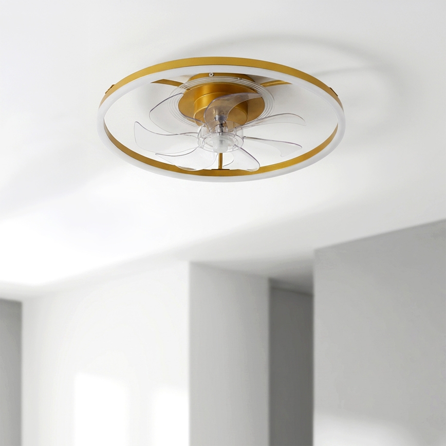 BRILAGI - LED fényerőszabályozható mennyezeti ventilátor LED/66W/230V 3000-6500K átm. 55 cm fehér/arany + távirányító