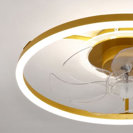 BRILAGI - LED fényerőszabályozható mennyezeti ventilátor LED/66W/230V 3000-6500K átm. 55 cm fehér/arany + távirányító
