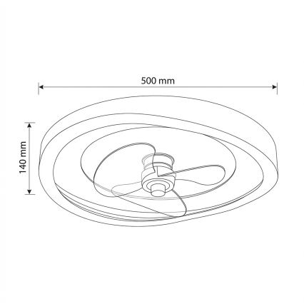 Brilagi - LED fényerőszabályozható mennyezeti ventilátor LED/80W/230V 3000-6500K átm. 50 cm fehér + távirányító