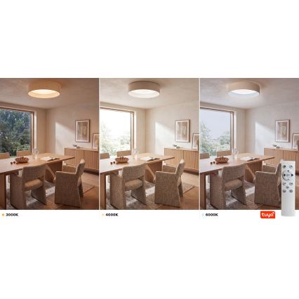 Brilagi - VELVET SMARTIX STARS dimmelhető LED mennyezeti lámpa 36 W, 230 V, 3000–6000 K, Ø 55 cm, krémszín, Wi‑Fi Tuya Beacon + távirányító