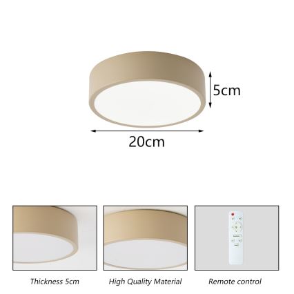 Brilagi - LED Dimmelhető mennyezeti lámpa POOL LED/18W/230V 3000-6000K 20 cm bézs + távirányító