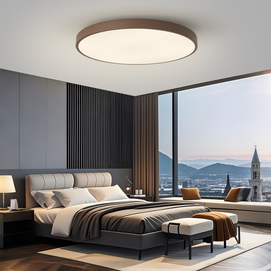 Brilagi - Fényerőszabályozható POOL SMART LED/128W/230V, átmérő 100 cm, Wi‑Fi Tuya + távirányító, barna