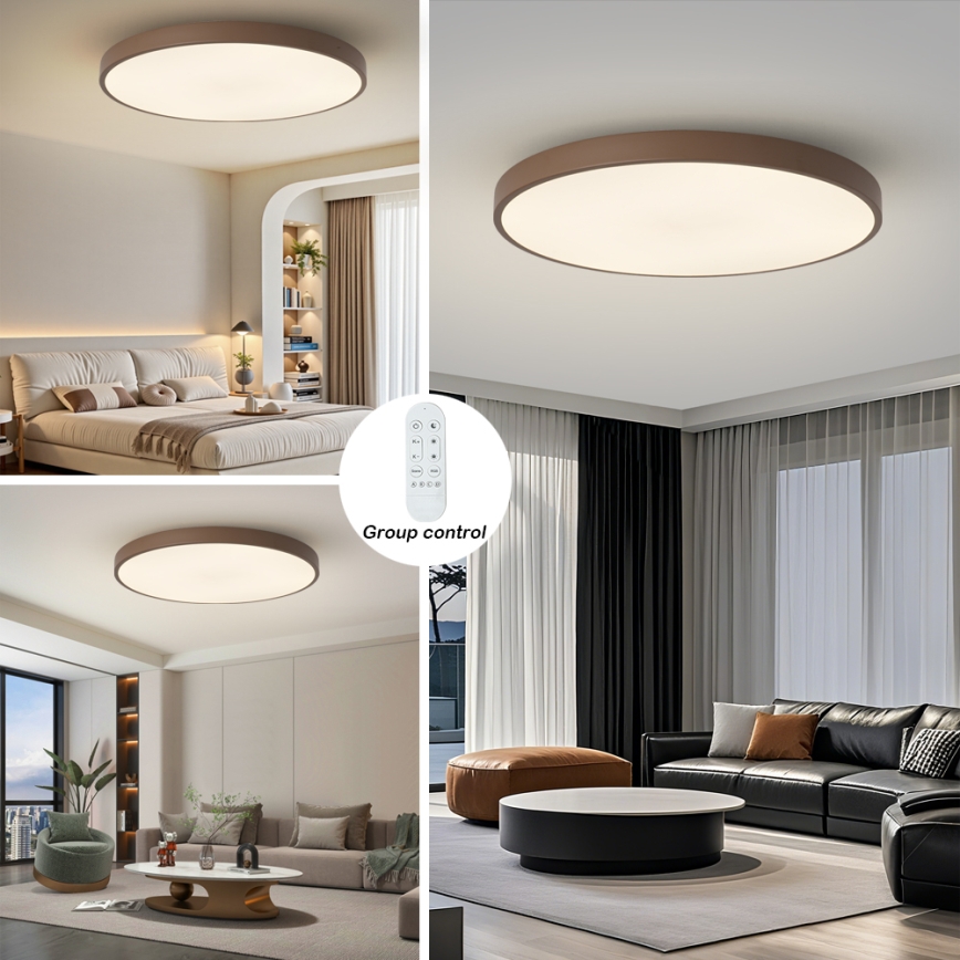 Brilagi - Fényerőszabályozható POOL SMART LED/128W/230V, átmérő 100 cm, Wi‑Fi Tuya + távirányító, barna