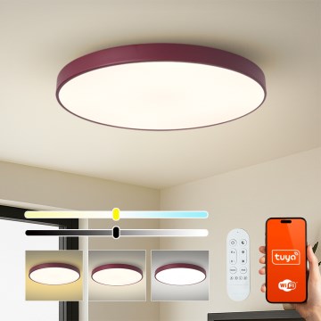 Brilagi - LED dimmelhető POOL SMART lámpatest, 100 W, 230 V, Ø 80 cm, Tuya Wi‑Fi + távirányító, bordó