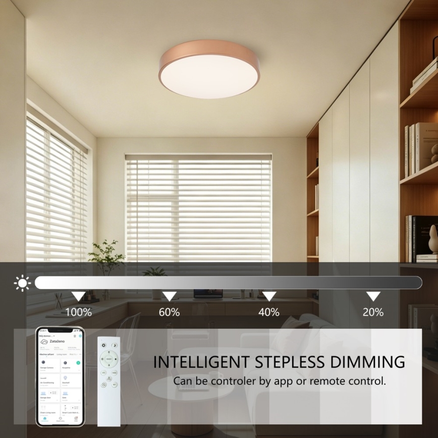 Brilagi - Fényerőszabályozható LED mennyezeti lámpa POOL SMART LED/48W/230V 3000-6000K átm. 40 cm Wi-Fi Tuya bronz színű + távirányítóval