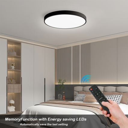 Brilagi - LED dimmelhető mennyezeti lámpa POOL SMART LED/60W/230V 50 cm 3000-6000K Wi-Fi Tuya + távirányító fekete